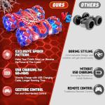 SOGAWEBB Spider Gesture Sensing Remote Control Car, Double Sided RC Cars with Full-Body Light, 2.4GHz Hand Controlled Rechargeable RC Stunt Car Toys for Boys 4 5 6 7 8 9 10 11 12