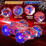 SOGAWEBB Spider Gesture Sensing Remote Control Car, Double Sided RC Cars with Full-Body Light, 2.4GHz Hand Controlled Rechargeable RC Stunt Car Toys for Boys 4 5 6 7 8 9 10 11 12