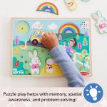 Melissa & Doug® Ms. Rachel™ Wooden Song Peg Puzzle, 6-Piece Light-Activated Sound Puzzle with Full Songs, Toddler Toys for Boys and Girls Ages 2-5+ Years - FSC Certified