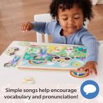 Melissa & Doug® Ms. Rachel™ Wooden Song Peg Puzzle, 6-Piece Light-Activated Sound Puzzle with Full Songs, Toddler Toys for Boys and Girls Ages 2-5+ Years - FSC Certified