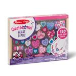 Melissa & Doug Created by Me! Heart Beads Wooden Bead Kit, 120+ Beads and 5 Cords for Jewelry-Making