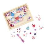 Melissa & Doug Created by Me! Heart Beads Wooden Bead Kit, 120+ Beads and 5 Cords for Jewelry-Making