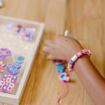 Melissa & Doug Created by Me! Heart Beads Wooden Bead Kit, 120+ Beads and 5 Cords for Jewelry-Making