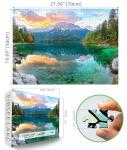 Eibsee Lake Jigsaw Puzzles 1000 Pieces Nature Landscape Puzzles for Adults 1000 Pieces with Letters on Back Hard Impossible Difficult Challenging Family Puzzle Mountain Scenery Lake Puzzles