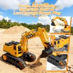 DOUBLE E Remote Control Excavator Toy 2 Batteries RC Excavators Sandbox Digger Hydraulic Construction Toys Vehicles Birthday Gift for Boys Kids 3-14 Years