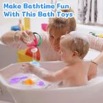 Baby Bath Toys for Kids Ages 1-3 5 PCS Toddler Bath Toys Mold Free for 2-4 Bathtub Sand Beach Pool Water Toys for 1+ Year Old Girl Gifts (Color Random)