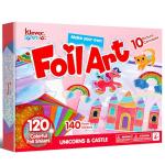 Klever Kits Foil Art Kit for Kids - Arts & Crafts Supplies, Mess Free Coloring, Foil Foam Stickers, Creative Travel Toys, Birthday Gifts for Boys & Girls Ages 4 and Up