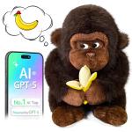 AI Talking Interactive Toy Figure, ChatGPT Large Smart Stuffed Animal Gorilla with Real Time Voice, Educational Companion Toy for Girls and Boys,Christmas Gift for Kids,Seniors & Elderly.