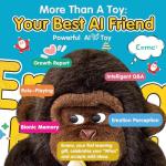 AI Talking Interactive Toy Figure, ChatGPT Large Smart Stuffed Animal Gorilla with Real Time Voice, Educational Companion Toy for Girls and Boys,Christmas Gift for Kids,Seniors & Elderly.