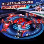 Febyhim Remote Control Car, One-Button Transform Toys Car, 2.4GHz RC Cars 1:18 Scale, 360 Degree Rotation Police Car Toy Transforming into Robot Toy for Boys Girl Kids 4-7 8-12 6-8, Birthday