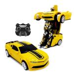 Family Smiles Kids Transforming Robot RC Car Toys for Boys 8-13 Remote Control Gift Yellow