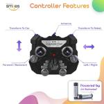 Family Smiles Kids Transforming Robot RC Car Toys for Boys 8-13 Remote Control Gift Yellow