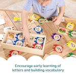 Melissa & Doug Self-Correcting Alphabet Puzzle (52 pcs) with Toy Storage Box, Wooden ABC Puzzles for Toddlers & Preschoolers, Montessori Learning Toys for Girls & Boys 4+