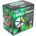 TOSY Magnet Pyramid Glow - 1 Cube Transforms into 1 Billion Shapes, 15 pcs (12 Puzzle pcs & 3 Accessories), 243 Magnets, Glowing, Christmas Stocking Stuffers Gift for Kids, Creative Puzzle STEM Toy