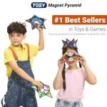 TOSY Magnet Pyramid Glow - 1 Cube Transforms into 1 Billion Shapes, 15 pcs (12 Puzzle pcs & 3 Accessories), 243 Magnets, Glowing, Christmas Stocking Stuffers Gift for Kids, Creative Puzzle STEM Toy