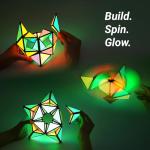 TOSY Magnet Pyramid Glow - 1 Cube Transforms into 1 Billion Shapes, 15 pcs (12 Puzzle pcs & 3 Accessories), 243 Magnets, Glowing, Christmas Stocking Stuffers Gift for Kids, Creative Puzzle STEM Toy