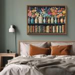 Wildflower Puzzles for Adults 1000 Pieces, PICKFORU Vintage Flower Book Puzzle, Wildflower Pages Jigsaw Puzzle for Book Lover, Floral Art Bookshelf Library Puzzles