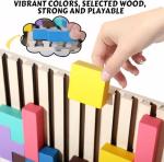 WISBOOK Wooden Colored 3D Russian Block Puzzle Jigsaw Stacking Montessori Toys Educational Gift for Boys and Girls Board Game for Toddlers Brain Blocks Teasers for Toddlers 3-6 Years