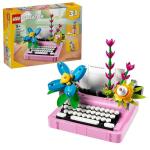 LEGO Creator 3 in 1 Typewriter with Flowers - Building Toy with 3 Building Options, Typewriter, Flowerpot with Pen & Notebook, or Keytar - Gift Idea for Birthdays - 31169