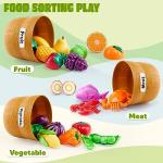 JOYIN Learning Toys Play Food Set for Toddlers, Cutting Food for Preschool Activities, Play Kitchen Accessories, Educational Toys, Color Sorting Set for Boys & Girls, Gifts for Christmas