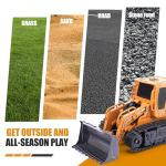 Jiakora Remote Control Front Loader - Metal Shovel, LED Working Lights, Music & 2 Rechargeable Batteries, Construction Toys for Boys Age 4 5 6 7 8 Birthday Gift