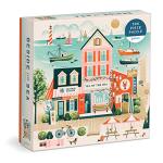 Galison Beside The Sea – 500 Piece Puzzle Fun and Challenging Activity with Bright and Bold Artwork of Charming Village and Sea Scenery for Adults and Families