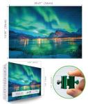 Northern Lights 500 Piece Puzzles for Adults Kids Aurora Nature Landscape Jigsaw Puzzles Family Challenging Mountain Lake Scenery Puzzles (21"x15")