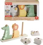 Fisher-Price Wood Baby Toy Stack & Sort Animals, 10 Wooden Pieces for Developmental Play for Infants & Toddlers Ages 1+ Years