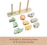 Fisher-Price Wood Baby Toy Stack & Sort Animals, 10 Wooden Pieces for Developmental Play for Infants & Toddlers Ages 1+ Years