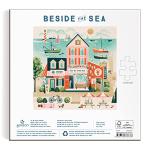 Galison Beside The Sea – 500 Piece Puzzle Fun and Challenging Activity with Bright and Bold Artwork of Charming Village and Sea Scenery for Adults and Families