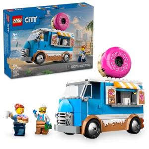 LEGO City Donut Truck Toy - Building Toy for Kids, Boys and Girls, Ages 5+ - Mobile Donut Stand with 2 Minifigures and Other Accessories - Fun Gift Idea for Birthdays & Holidays - 60452