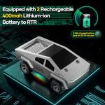 HOMETALL Remote Control Car RC Trucks - 2WD RC Truck Toy RC Cars for All Terrain, 1/24 Scale Pick-up Hobby Monster Truck Toys 2.4GHz Off-Road Vehicles Kids Gifts for Boys/Girls Age 3+, Silver