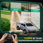 HOMETALL Remote Control Car RC Trucks - 2WD RC Truck Toy RC Cars for All Terrain, 1/24 Scale Pick-up Hobby Monster Truck Toys 2.4GHz Off-Road Vehicles Kids Gifts for Boys/Girls Age 3+, Silver