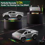 HOMETALL Remote Control Car RC Trucks - 2WD RC Truck Toy RC Cars for All Terrain, 1/24 Scale Pick-up Hobby Monster Truck Toys 2.4GHz Off-Road Vehicles Kids Gifts for Boys/Girls Age 3+, Silver