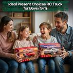 HOMETALL Remote Control Car RC Trucks - 2WD RC Truck Toy RC Cars for All Terrain, 1/24 Scale Pick-up Hobby Monster Truck Toys 2.4GHz Off-Road Vehicles Kids Gifts for Boys/Girls Age 3+, Silver