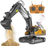 ADTHLIER Remote Control Excavator Toy for Boys 6-11 yrs Old,11-Channel RC Excavator Toy,with Metal Shovel,2.4Ghz RC Construction Vehicle,Ideal Gifts for Kids on