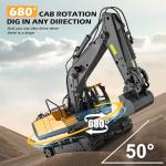 ADTHLIER Remote Control Excavator Toy for Boys 6-11 yrs Old,11-Channel RC Excavator Toy,with Metal Shovel,2.4Ghz RC Construction Vehicle,Ideal Gifts for Kids on