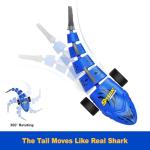 Kikikid Remote Control Shark Toys, RC Shark Cars with Led Light, Rechargeable RC Robot Toy for Kids, 360° Rotating & Swinging Tail, Birthday Gifts for Girls Boys Age 3-5 5-7 8-10