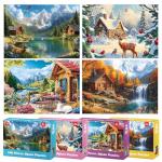 100 Piece Puzzles - Four Seasons Scenery Large Piece Puzzles for Senior Adults Kids Puzzle Ages 5-8 Jigsaw Puzzle for Kids Ages 4-6 6-8 8-10 Year Old Educational Toys for Girls Boys 4-Pack
