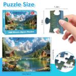 100 Piece Puzzles - Four Seasons Scenery Large Piece Puzzles for Senior Adults Kids Puzzle Ages 5-8 Jigsaw Puzzle for Kids Ages 4-6 6-8 8-10 Year Old Educational Toys for Girls Boys 4-Pack