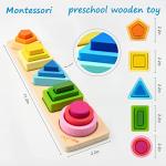 Symdiro Montessori Toys for 1 2 3 Year Old Boys Girls-Wooden Sorting & Stacking Toys for Baby Toddlers,Educational Shape Color Sorter Preschool Kids Gifts…