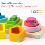 Symdiro Montessori Toys for 1 2 3 Year Old Boys Girls-Wooden Sorting & Stacking Toys for Baby Toddlers,Educational Shape Color Sorter Preschool Kids Gifts…