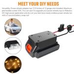 Ensayeer Power Wheel Adapter with Fuse&Switch, Secure Battery Adapter for 20V MAX Lithium Battery,with 12 Gauge Wire, Good Power Convertor for DIY Ride On Truck, Robotics, RC Toys and Work Lights