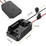 Ensayeer Power Wheel Adapter with Fuse&Switch, Secure Battery Adapter for 20V MAX Lithium Battery,with 12 Gauge Wire, Good Power Convertor for DIY Ride On Truck, Robotics, RC Toys and Work Lights