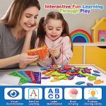 BAYSING Wooden Magnetic Sight Word Fishing Game for Toddlers, Alphabet Fish Catching Games Puzzle with Letters, Homeschool Sight Word Educational Toy for Age of 3,4,5,6 Year Old Kids, Boys & Girls