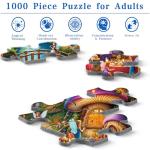 Rocorose Jigsaw Puzzle for Adults, 1000 Pieces Fairyland Mushroom House Puzzle Colorful Fairy Cottage Puzzle Challenging Family Perfect for Game Nights Party Butterfly Flower Decoration