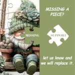 Cute Gnome Puzzles for Adults 1000 Piece, Nature Cactus Succulent Plant Themed, Funny Spring Gnome Jigsaw Puzzles Challenging