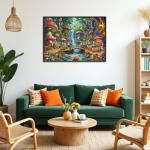 Rocorose Jigsaw Puzzle for Adults, 1000 Pieces Fairyland Mushroom House Puzzle Colorful Fairy Cottage Puzzle Challenging Family Perfect for Game Nights Party Butterfly Flower Decoration