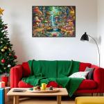 Rocorose Jigsaw Puzzle for Adults, 1000 Pieces Fairyland Mushroom House Puzzle Colorful Fairy Cottage Puzzle Challenging Family Perfect for Game Nights Party Butterfly Flower Decoration