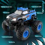 Remote Control Car, 20km/h All Terrain Monster Tuck Toys with Upright Driving and 360° Rotation, Remote Control Tuck with Auto Demo, 2.4Ghz Rc Car, Monster Trucks for Boys and Girls 3+ 4-7 8-12